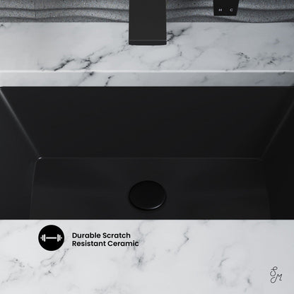 Swiss Madison Voltaire 21" Rectangle Undermount Bathroom Sink in Matte Black