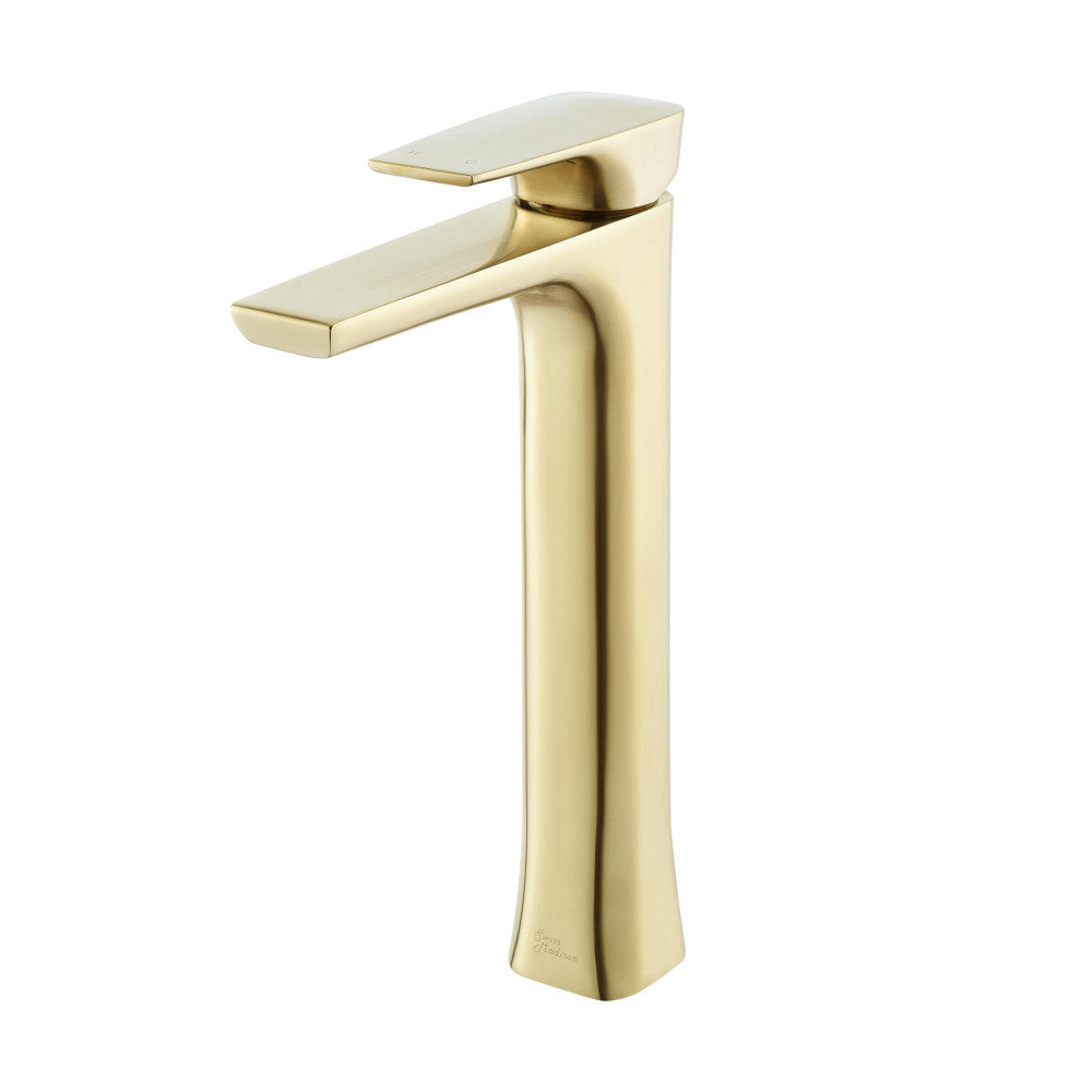 Swiss Madison Monaco Single Hole, Single-Handle, High Arc Bathroom Faucet in Brushed Gold