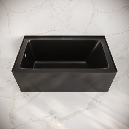 Swiss Madison Voltaire 54 x 30 Skirted Left Drain Soaking Apron Bathtub in Glossy Black