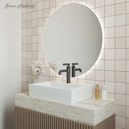 Swiss Madison Claire 20 Rectangle Ceramic Vessel Sink, Matte White