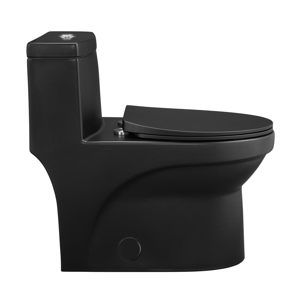 Swiss Madison Virage One-Piece Elongated Toilet Vortex Dual-Flush 1.1/1.6 gpf, Matte Black