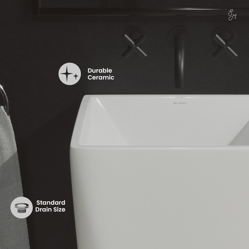 Swiss Madison Brusque One-Piece Pedestal Sink