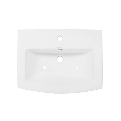 Swiss Madison Sublime Two-Piece Glossy White Ceramic Rectangular Pedestal Sink