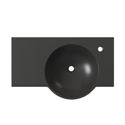 Swiss Madison Chateau 30" Right Side Faucet Wall-Mount Bathroom Sink in Matte Black
