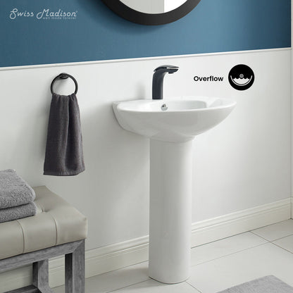 Swiss Madison Plaisir Rounded Basin Pedestal Sink