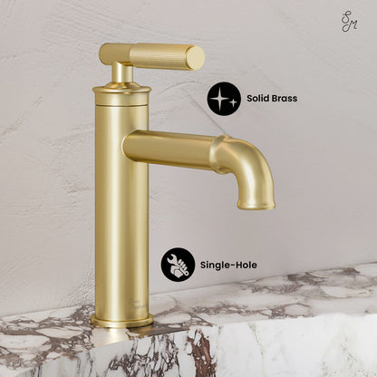 Swiss Madison Avallon Single Hole, Single-Handle Sleek, Bathroom Faucet in Brushed Gold