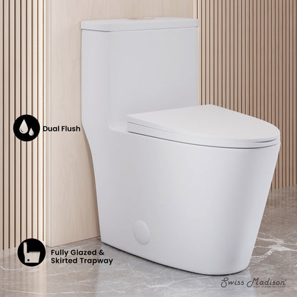 Swiss Madison Dreux One Piece Elongated Dual Flush Toilet with 0.95/1.26 GPF