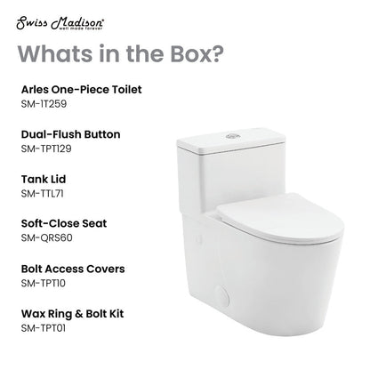 Swiss Madison Arles One-Piece Elongated Toilet Vortex Dual-Flush 0.8/1.18 gpf