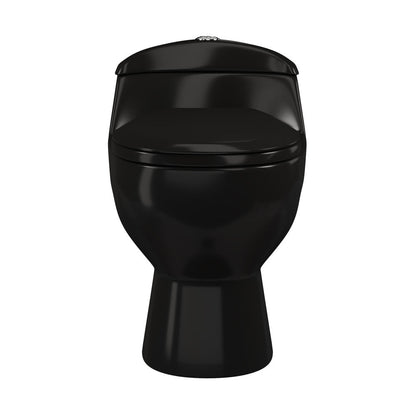 Swiss Madison Chateau One-Piece Elongated Toilet Dual-Flush in Glossy Black 1.1/1.6 gpf