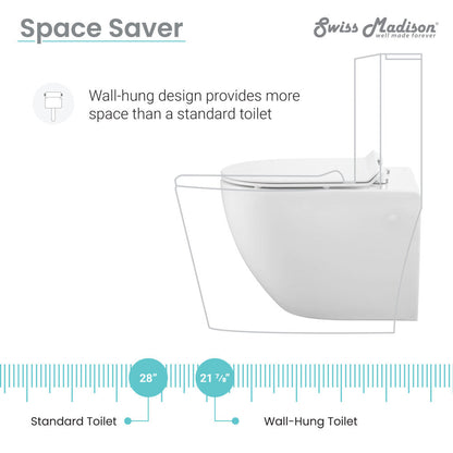 Swiss Madison St. Tropez Wall Hung Toilet Bundle (SM-WT449, SM-WC424, SM-WC001C)