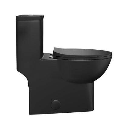 Swiss Madison Classe One-Piece 12" Rough-in 1.1/1.6 GPF Dual Top Flush Toilet in Matte Black