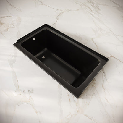 Swiss Madison Voltaire 54 x 30 Left Drain Soaking Alcove Bathtub in Glossy Black