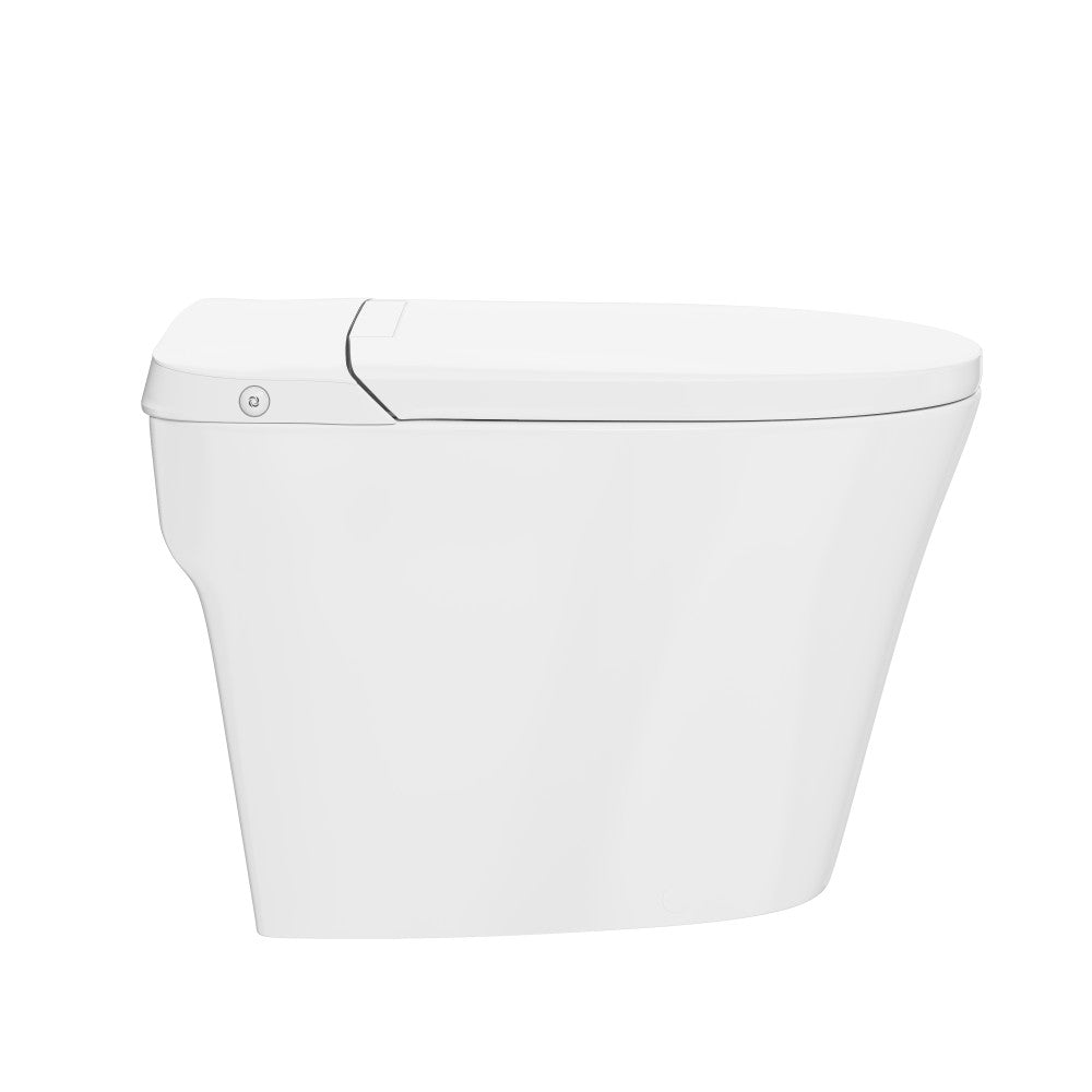 Swiss Madison Hugo H Power Flush Tankless Toilet 12" Rough-in 1.1 GPF Non-Electric ADA Toilet with Integrated Tank in Glossy White