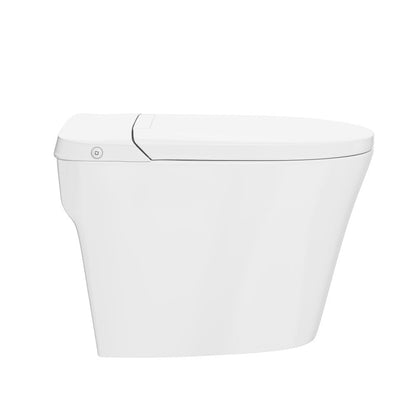 Swiss Madison Hugo H Power Flush Tankless Toilet 12" Rough-in 1.1 GPF Non-Electric ADA Toilet with Integrated Tank in Glossy White