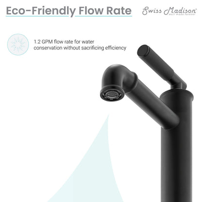 Swiss Madison Avallon Single Hole, Single-Handle Sleek, High Arc Bathroom Faucet in Matte Black