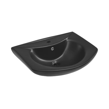 Swiss Madison Chateau Two-Piece Round Pedestal Sink in Matte Black