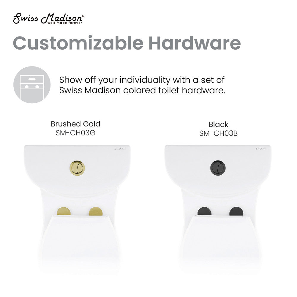 Swiss Madison Sublime One Piece Elongated Toilet Dual Flush, Black Hardware 1.1/1.6 gpf