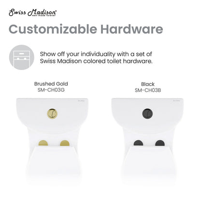 Swiss Madison Sublime One Piece Elongated Toilet Dual Flush, Black Hardware 1.1/1.6 gpf