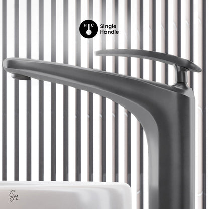 Swiss Madison Sublime Single Hole, Single-Handle, High Arc Bathroom Faucet in Gunmetal Grey