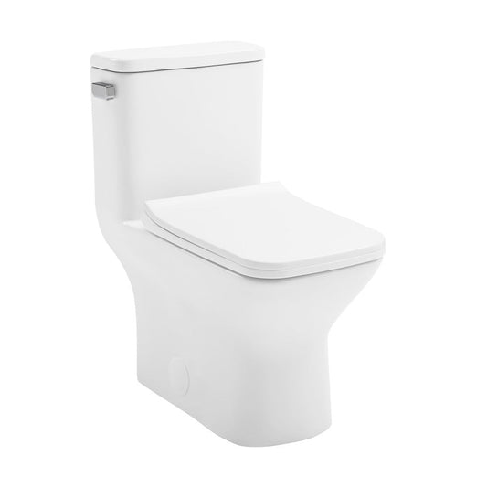 Swiss Madison Carre One Piece Square Toilet Left Side Flush, 10" Rough-In 1.28 gpf