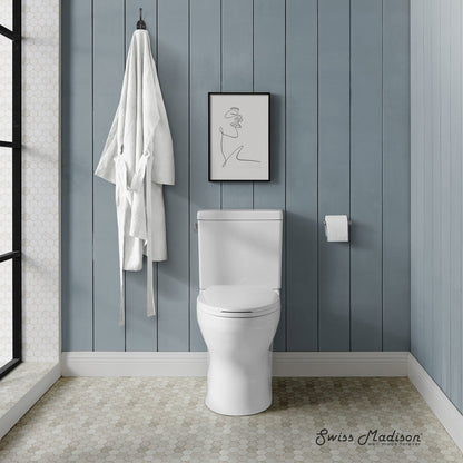 Swiss Madison Classe Two-Piece Elongated Left Side Flush Handle Toilet 1.28 gpf