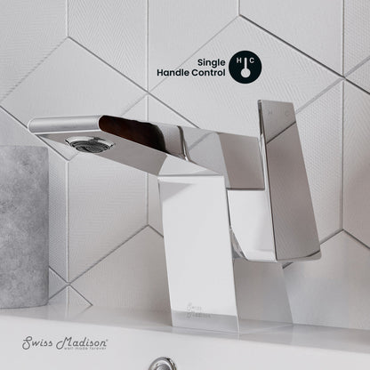 Swiss Madison Carre Single Hole, Single-Handle, Bathroom Faucet in Chrome