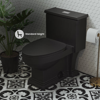 Swiss Madison Voltaire One-Piece Elongated Toilet Dual-Flush 1.1/1.6 gpf in Matte Black