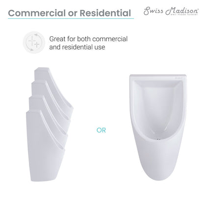 Swiss Madison Voltaire Waterless Urinal in White