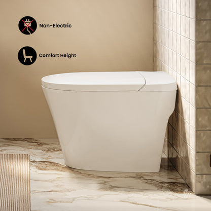Swiss Madison Hugo H Power Flush Tankless Toilet 12" Rough-in 1.1 GPF Non-Electric ADA Toilet with Integrated Tank in Glossy White