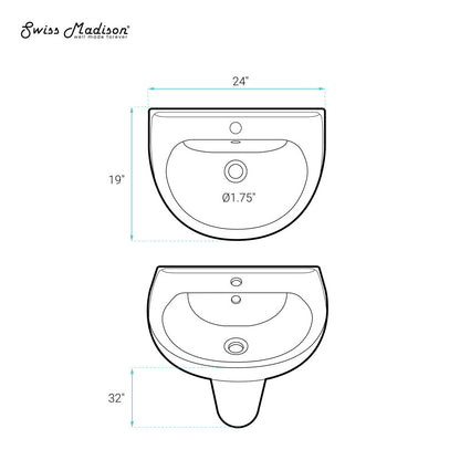 Swiss Madison Cache Wall Mount Sink