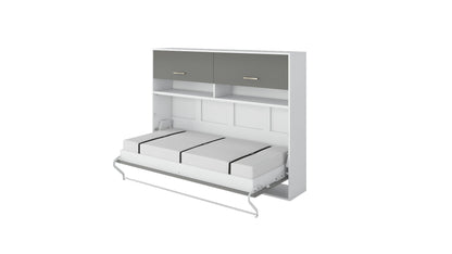 Maxima House Horizontal Murphy Bed Invento, European Full XL with cabinet and mattress included