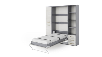Maxima House Invento Vertical Murphy bed Bed, European Twin Size with 2 cabinets