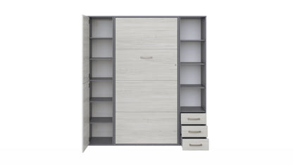 Maxima House Invento Vertical Murphy bed Bed, European Twin Size with 2 cabinets