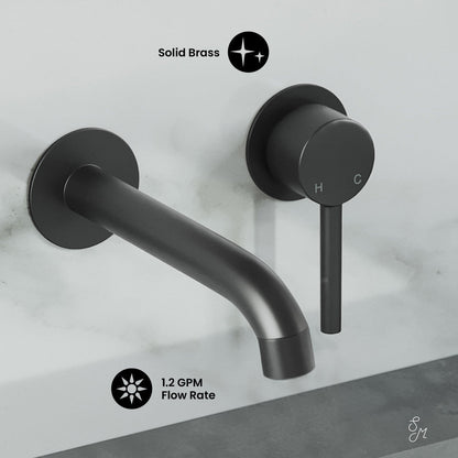 Swiss Madison Ivy Single-Handle Wall Mount Bathroom Faucet in Matte Black