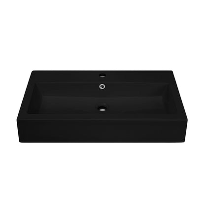 Swiss Madison Voltaire 32" Rectangle Wall-Mounted Sink in Matte Black
