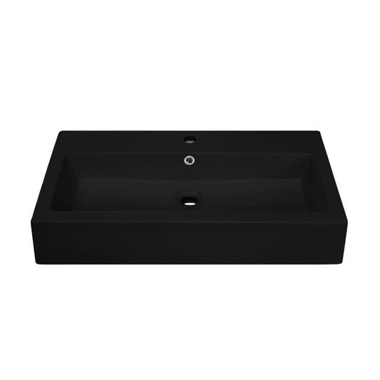 Swiss Madison Voltaire 32" Rectangle Wall-Mounted Sink in Matte Black