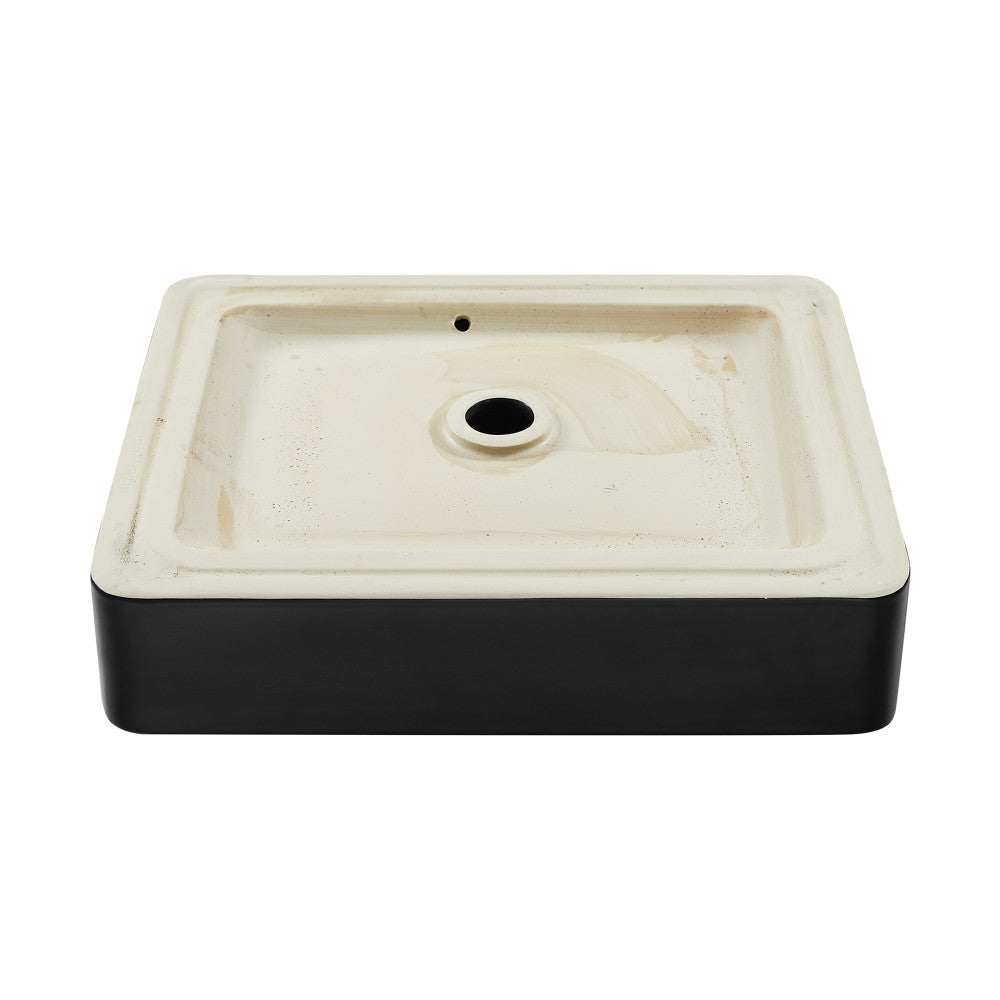 Swiss Madison Concorde Rectangle Ceramic Vessel Sink, Matte Black