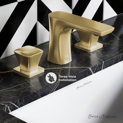 Swiss Madison Monaco 8 in. Widespread, 2-Handle, Bathroom Faucet in Brushed Gold