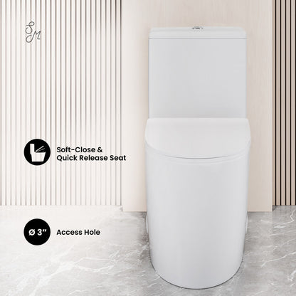 Swiss Madison Dreux High Efficiency One-Piece Elongated Toilet with 0.8 GPF Water Saving Patented Technology