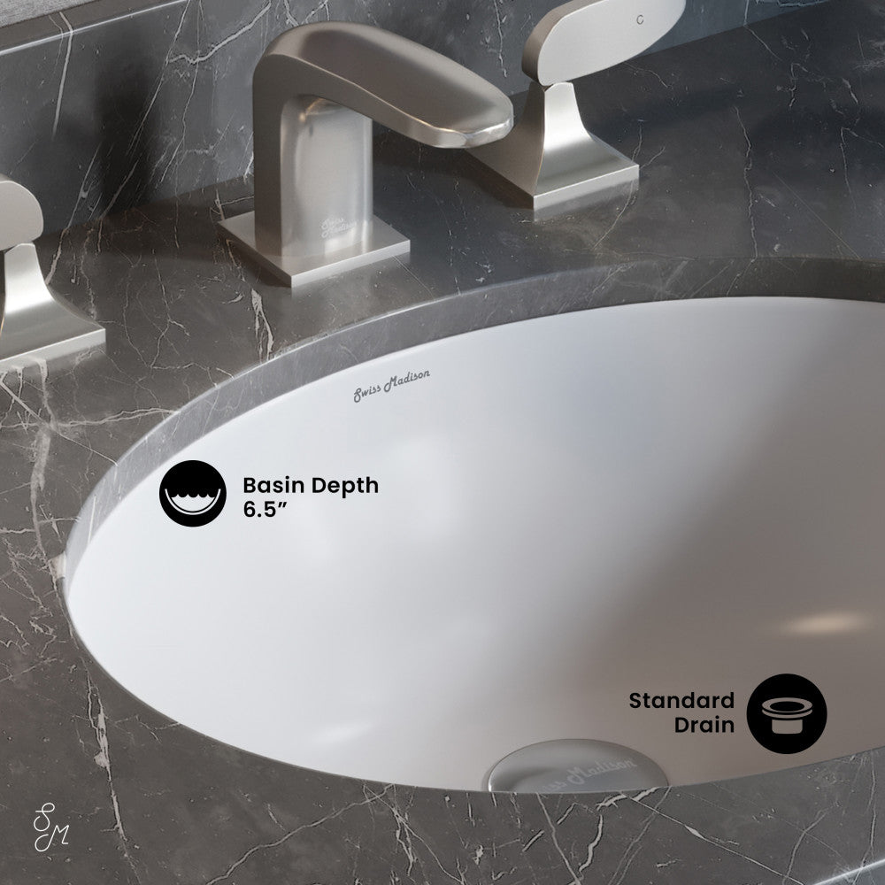 Swiss Madison Monaco 18 Oval Under-Mount Bathroom Sink