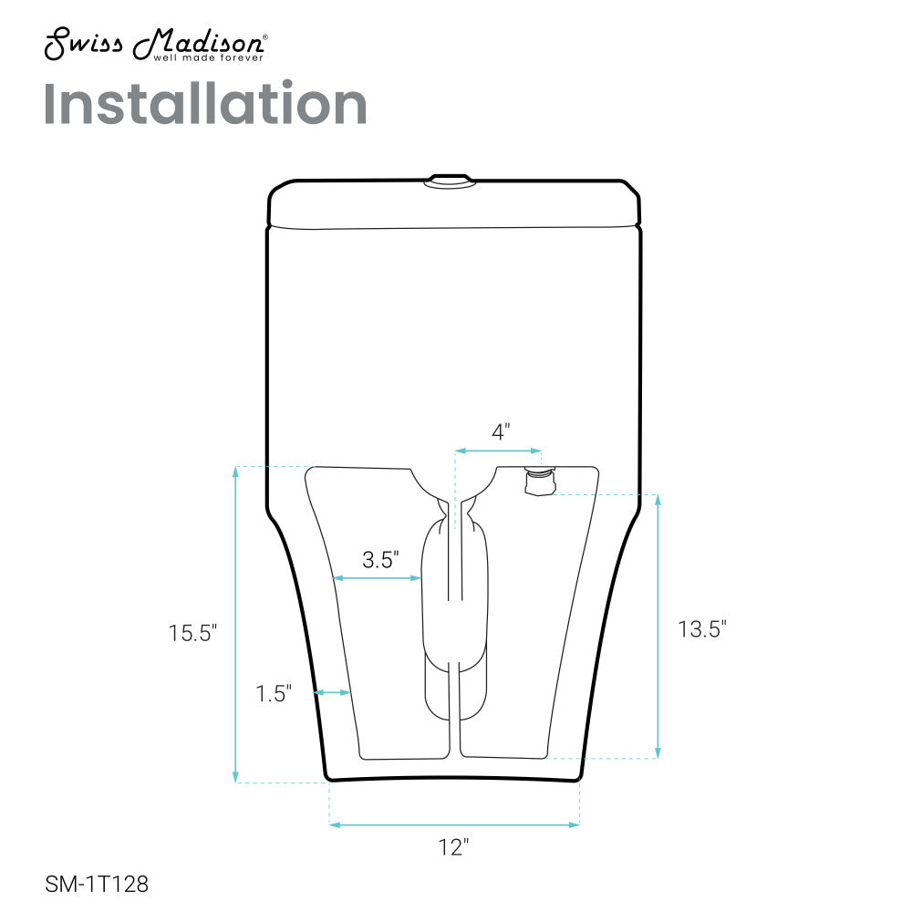 Swiss Madison Bastille One-Piece Elongated Toilet Vortex Dual-Flush 1.1/1.6 gpf