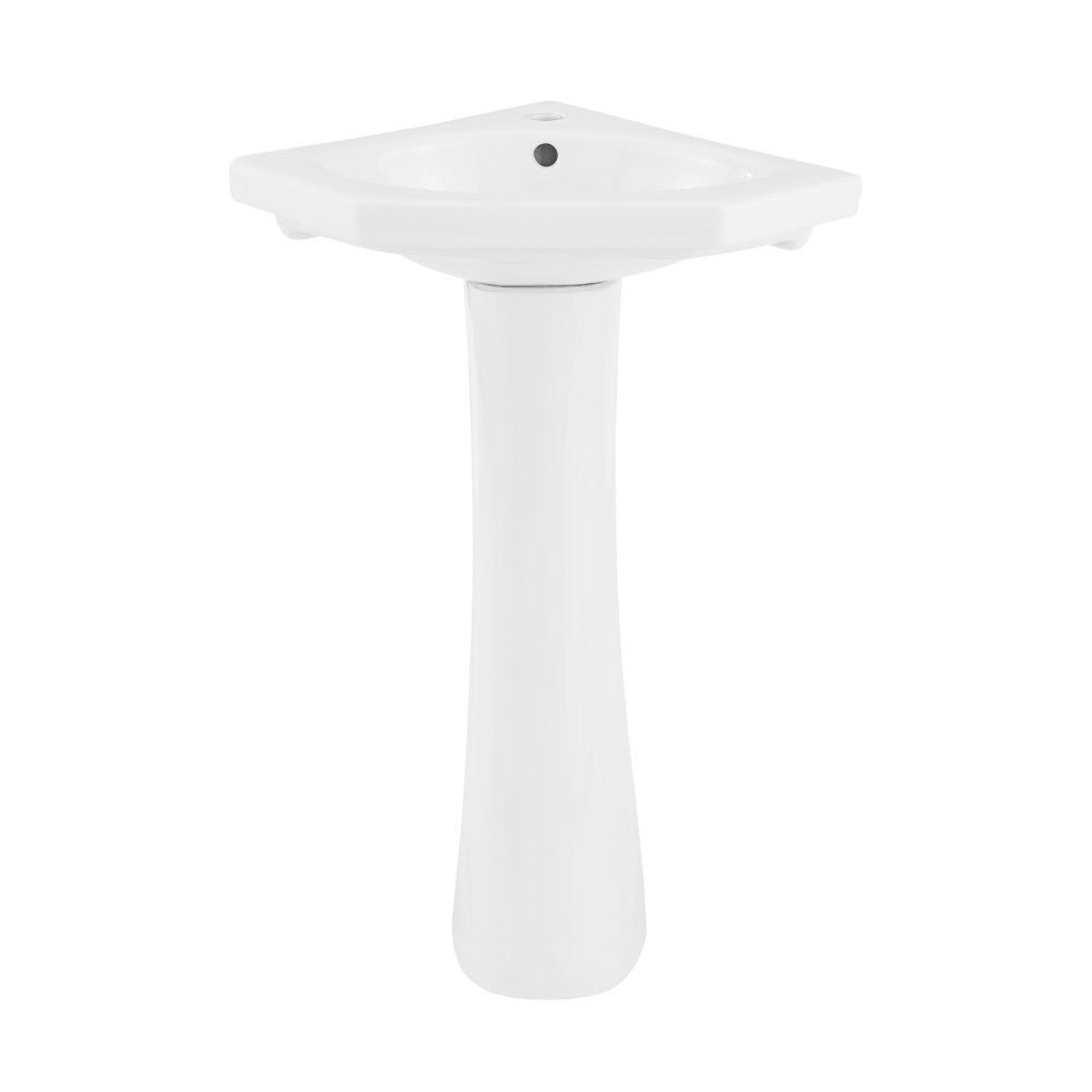 Swiss Madison St.Tropez Corner Two-Piece Pedestal Sink