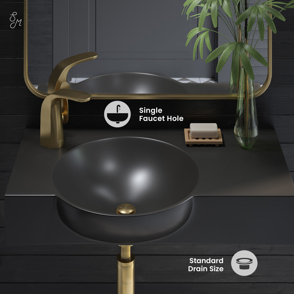 Swiss Madison Chateau 30" Left Side Faucet Wall-Mount Bathroom Sink in Matte Black