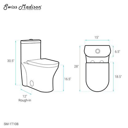 Swiss Madison Monaco One-Piece Elongated Toilet Dual-Flush 1.1/1.6 gpf