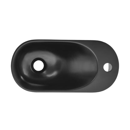 Swiss Madison Terre 18" Right Side Faucet Wall-Mount Bathroom Sink in Black