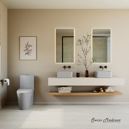 Swiss Madison St. Tropez One-Piece Elongated Toilet Vortex™ Dual-Flush 1.1/1.6 gpf in Matte Grey