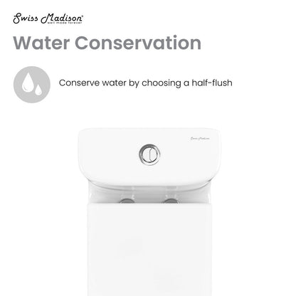 Swiss Madison TWISTER Dual Flush, Cascade One-Piece Compact Toilet, 1.1/1.6 GPF