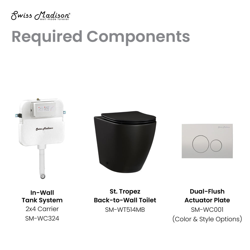 Swiss Madison St. Tropez Back-to-Wall Elongated Toilet Bowl