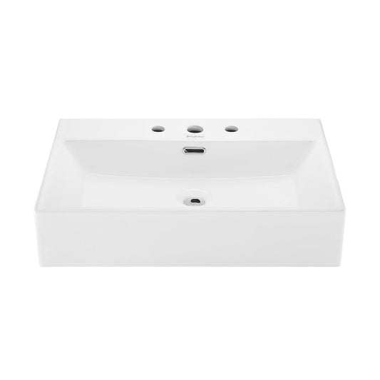 Swiss Madison Claire 24" Rectangle Wall-Mount Bathroom Sink with 8" Widespread Holes