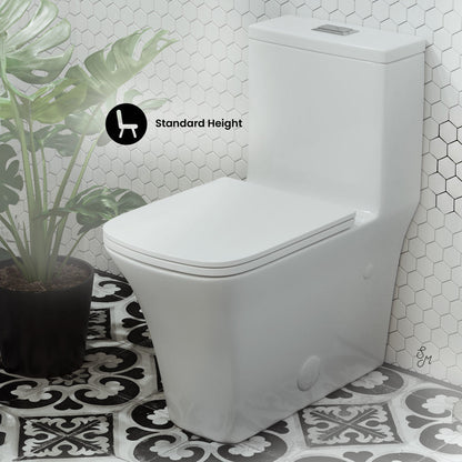 Swiss Madison Eclair One-Piece Square Toilet Dual-Flush 0.8/1.28 gpf